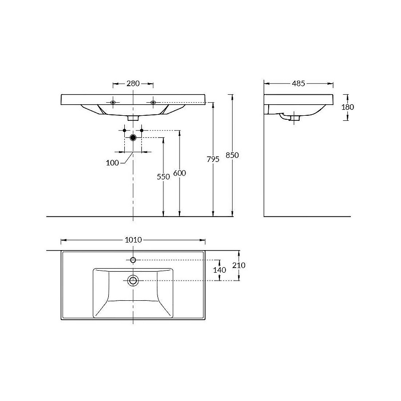 Раковина La Fenice Cubo 100 CU.NN.100 Белая от магазина ЛесКонПром.ру