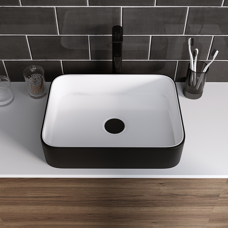 Раковина-чаша Grossman 50 GR-4043BW Белая Черная от магазина ЛесКонПром.ру