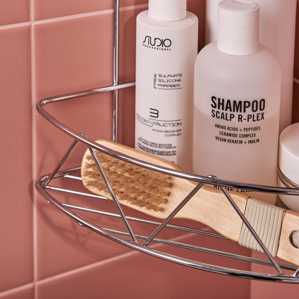 Полка сетчатая ЧМЗ Зигзаг 2-ярусная угловая хром от магазина ЛесКонПром.ру