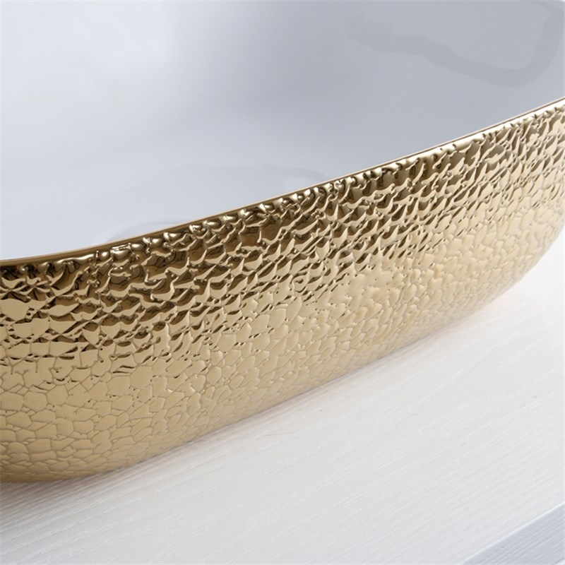 Раковина-чаша Mira 46 MR-4632WG Белая Золото от магазина ЛесКонПром.ру