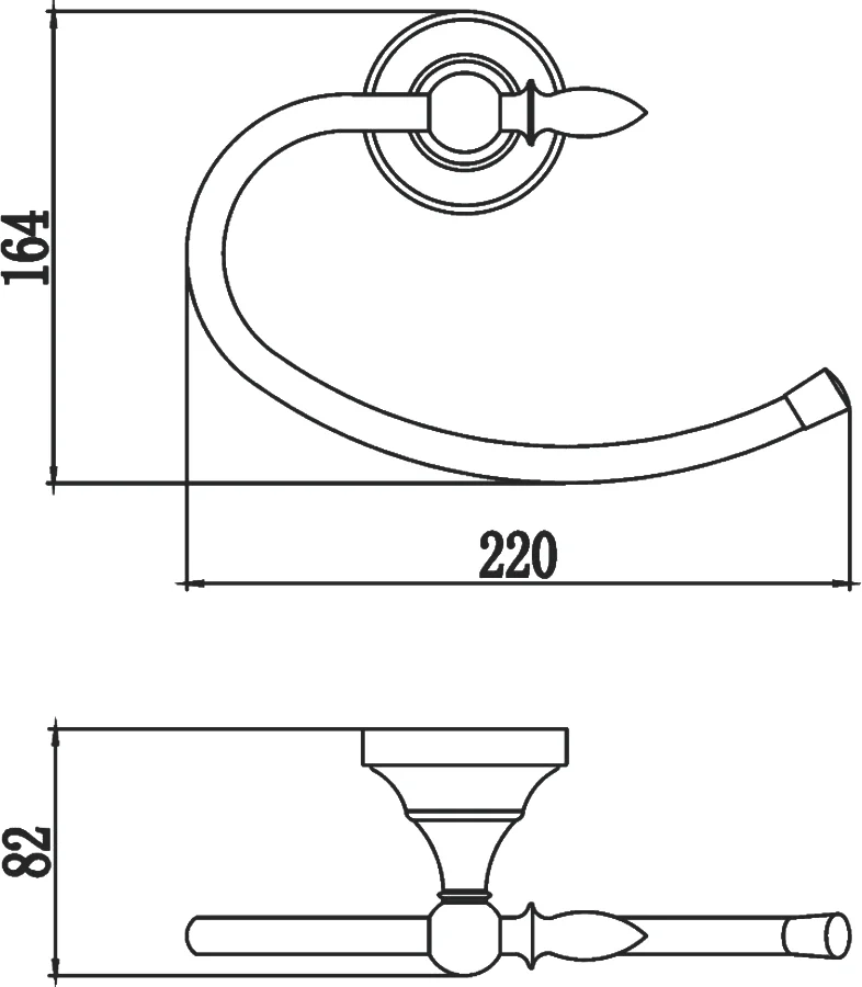 Полотенцедержатель Savol 68 а S-06860A хром от магазина ЛесКонПром.ру