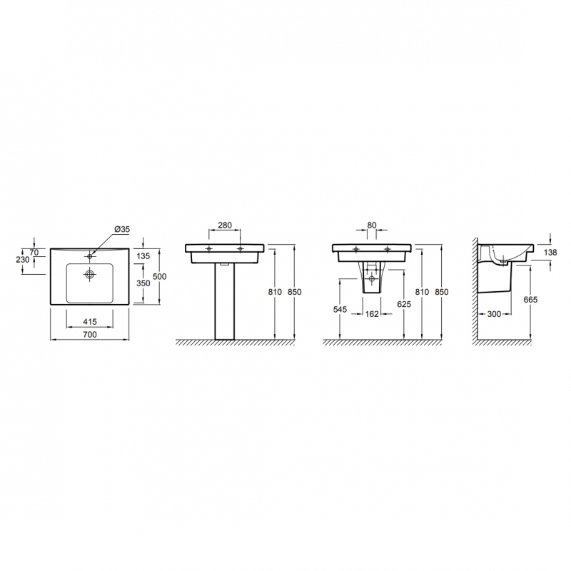 Раковина Jacob Delafon Odeon Up 70 E4732-00 Белая от магазина ЛесКонПром.ру