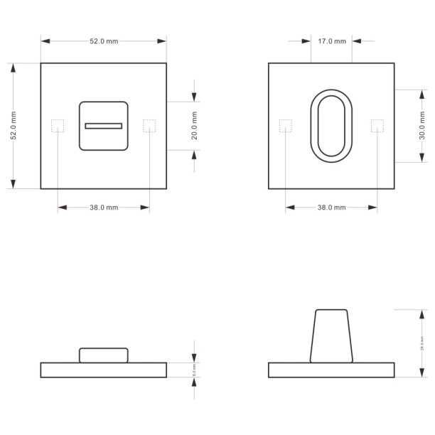 Накладки дверные с заверткой NEODECO графит от магазина ЛесКонПром.ру