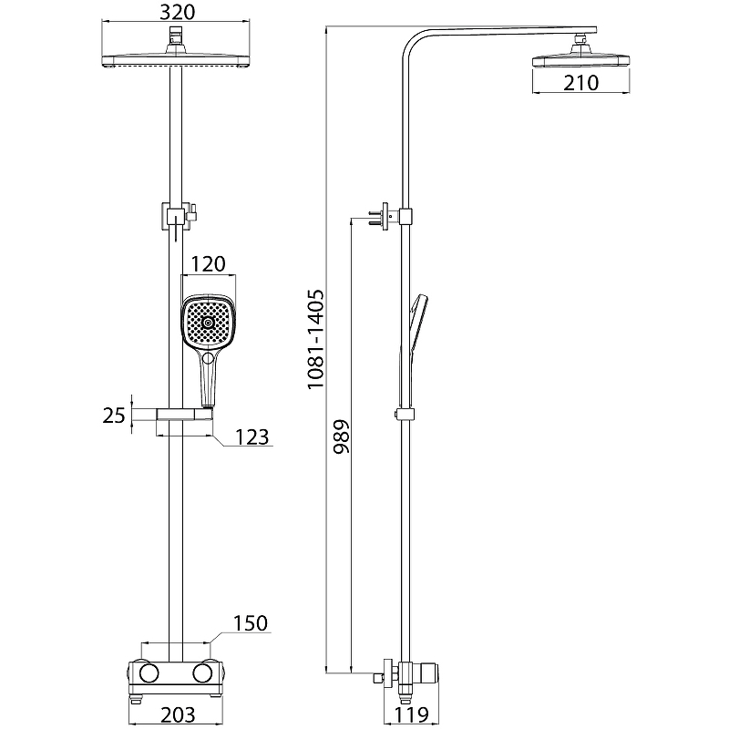 Душевая система Iddis Slide SLISBBTi06 Хром от магазина ЛесКонПром.ру