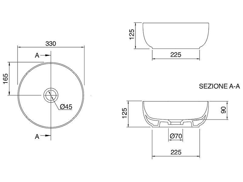 Раковина-чаша Scarabeo Glam 33 1808 Белая от магазина ЛесКонПром.ру