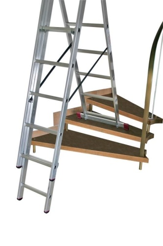 Лестница алюминиевая трехсекционая с допфункцией KRAUSE CORDA  3х7 арт.013378 от магазина ЛесКонПром.ру