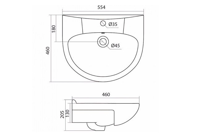 Умывальник подвесной Антик 55 80516796 от магазина ЛесКонПром.ру