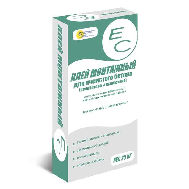 Клей для блока ЕС 25 кг от магазина ЛесКонПром.ру