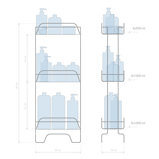 Этажерка для ванной ЧМЗ 3-ярусная сталь черная от магазина ЛесКонПром.ру