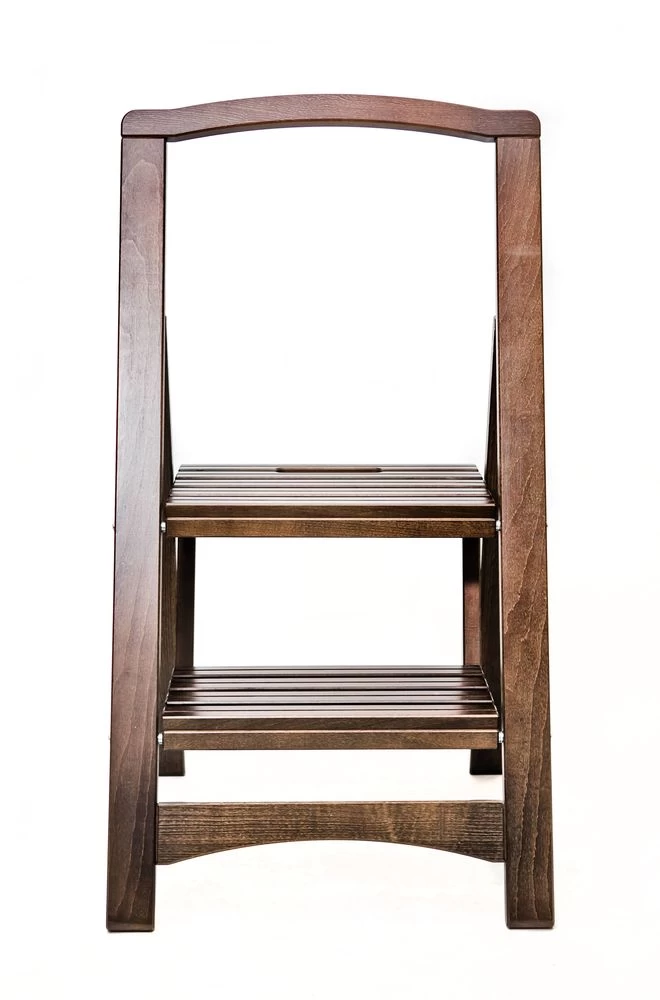 Стремянка деревянная с широкими ступенями Hoz-Block Микки 2 ступени Венге (арт. СДМ-2В) от магазина ЛесКонПром.ру