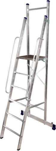 Стремянка-помост алюминиевая профессиональная Алюмет 6 ступеней (арт. АРЕ 1406) от магазина ЛесКонПром.ру