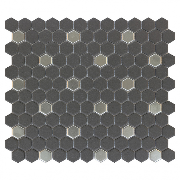 Мозаика NEODECO TX18TDK18 керамогранит серая серебро 30х26х0,6 см от магазина ЛесКонПром.ру