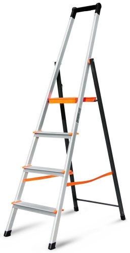 Стремянка алюминиевая Эйфель 4 ступени (арт. Фаворит-104) от магазина ЛесКонПром.ру