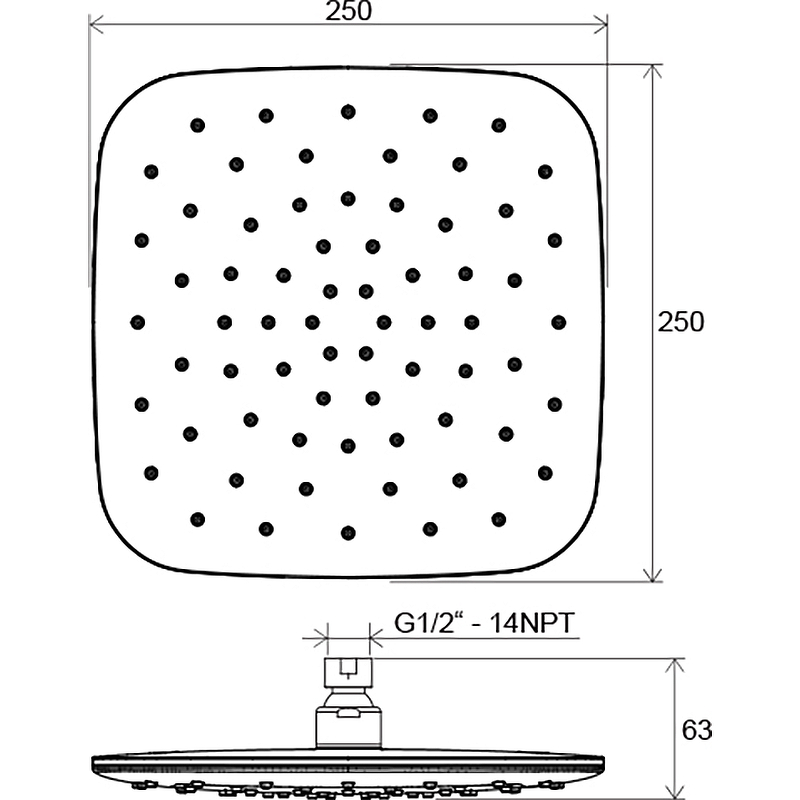 Верхний душ Ravak X07P570 Черный матовый от магазина ЛесКонПром.ру