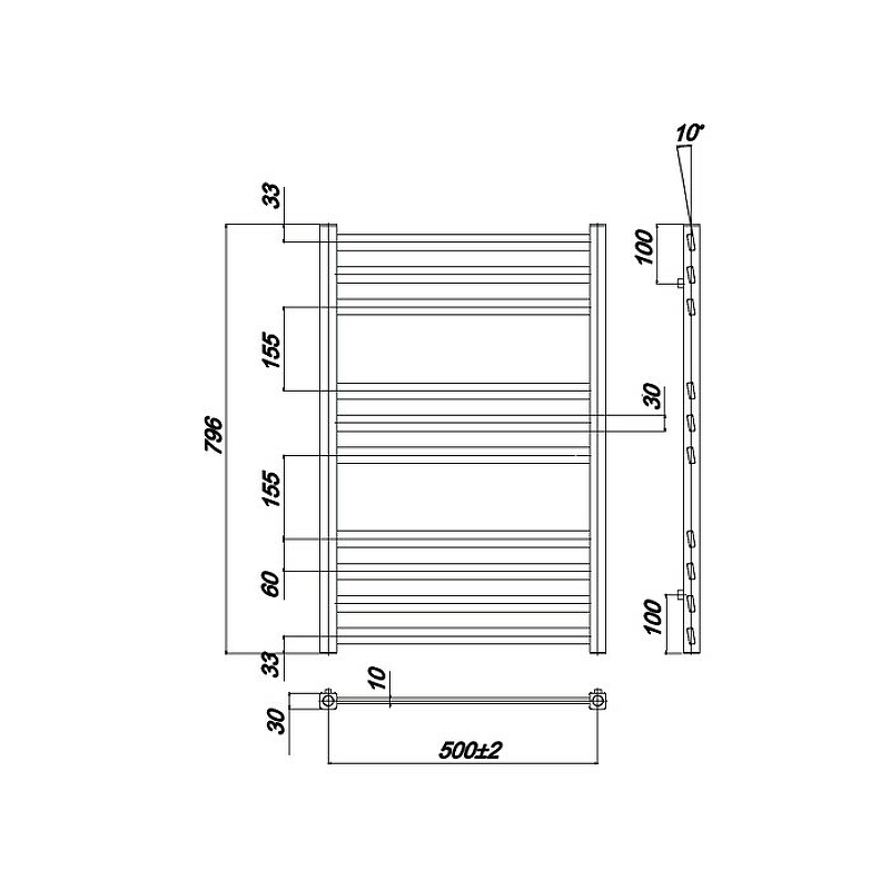 Водяной полотенцесушитель Ravak Degree 50х80 X04000083681 Хром от магазина ЛесКонПром.ру