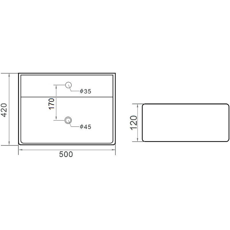 Раковина Orange 42 B04-500W Белая от магазина ЛесКонПром.ру