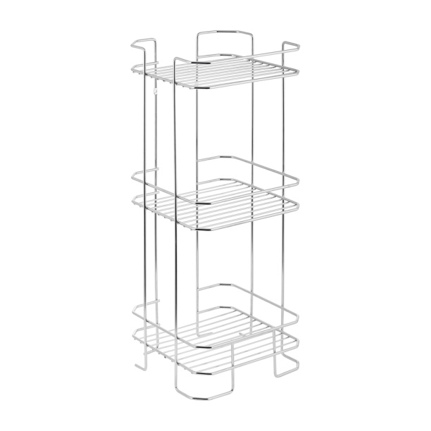 Полка сетчатая ЧМЗ Нюанс 3-ярусная прямая хром от магазина ЛесКонПром.ру