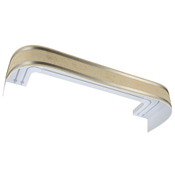 Потолочный карниз двухрядный Лайн бежевый 240 см от магазина ЛесКонПром.ру