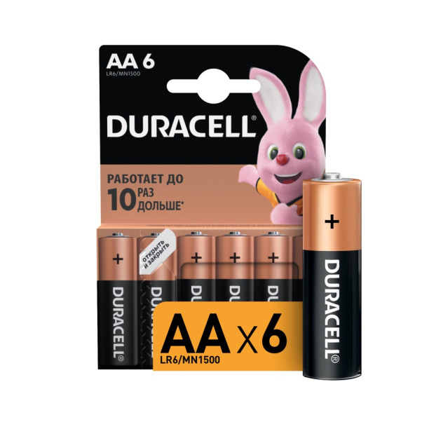 Батарейка LR6 (АА) 6 шт Duracell от магазина ЛесКонПром.ру