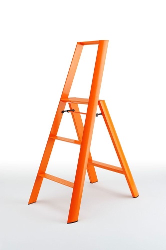 Стремянка алюминиевая HASEGAWA3 ступенчатая Lucano оранжевая   арт. ML 3.0-3OR от магазина ЛесКонПром.ру