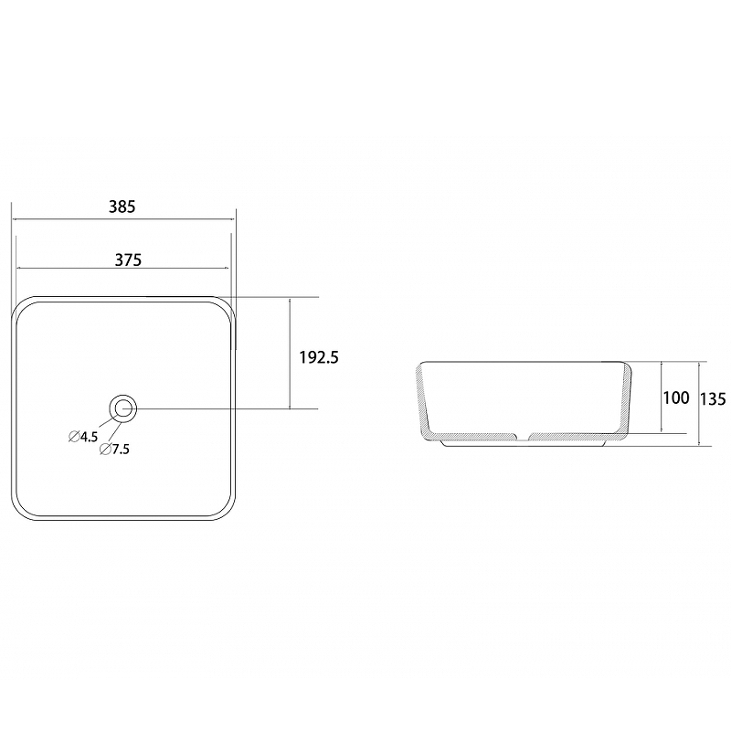 Раковина-чаша Abber Rechteck 39 AC2211 Белая от магазина ЛесКонПром.ру