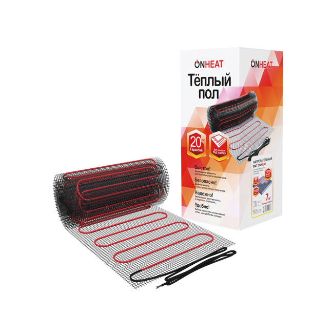 Мат нагревательный ONHEAT 7 м2 1120 Вт от магазина ЛесКонПром.ру