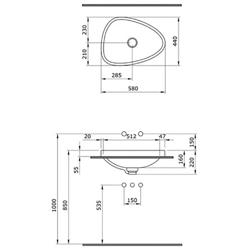 Раковина Bocchi Etna 58 1112-001-0125 Белая глянцевая от магазина ЛесКонПром.ру