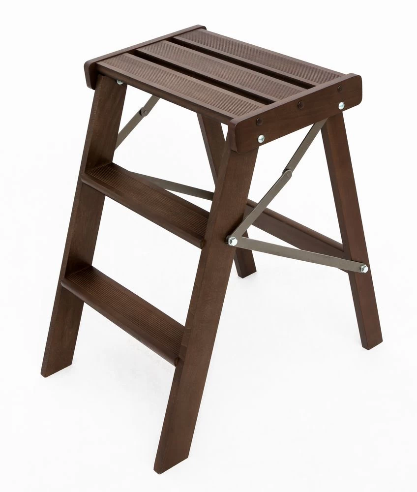 Стремянка-табурет деревянная Hoz-Block Джексон 3 ступени Венге (арт. СДТД-3В) от магазина ЛесКонПром.ру