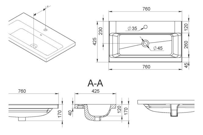 Раковина встраиваемая AM.PM Gem 80529474 от магазина ЛесКонПром.ру