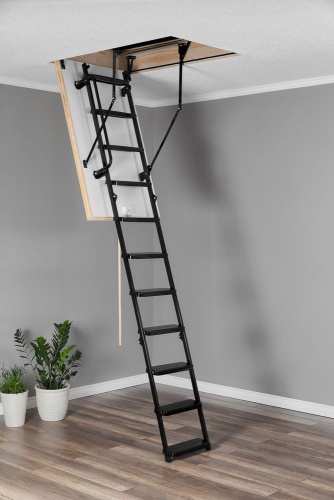 Чердачная стальная  со стальными ступенями METAL T3 EXTRA с люком 60Х130, H 280см OMAN от магазина ЛесКонПром.ру