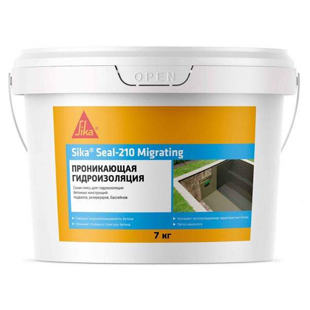 Проникающая гидроизоляция Sika SikaSeal-210 Migrating 7 кг от магазина ЛесКонПром.ру