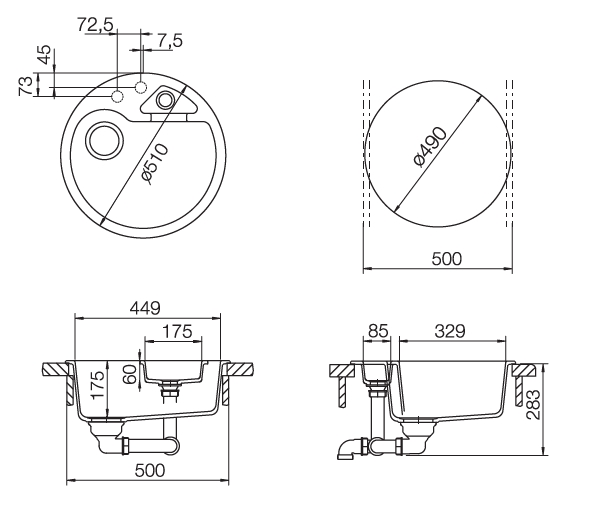 Кухонная мойка CLASSIC 50 CRISTALITE 700199 от магазина ЛесКонПром.ру