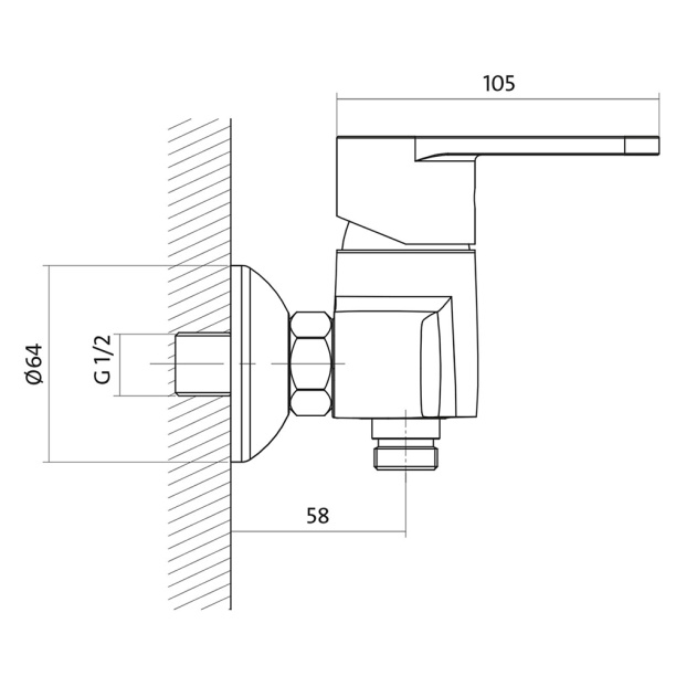 Смеситель для душа Cersanit Cari от магазина ЛесКонПром.ру