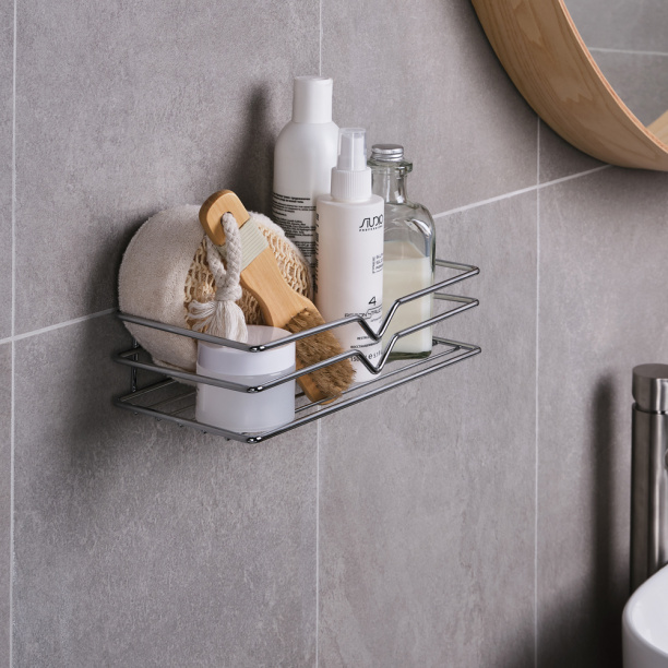 Полка сетчатая Verran Киса 1-ярусная прямая хром от магазина ЛесКонПром.ру