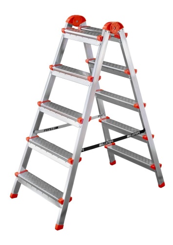 Стремянка двухсторонняя стальная оцинкованная PERILLA 5 ступени   (арт.122405) от магазина ЛесКонПром.ру