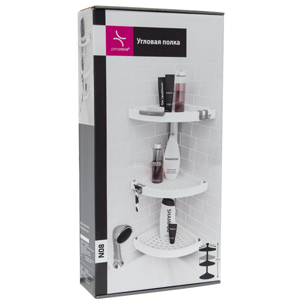 Полка Primanova угловая белая от магазина ЛесКонПром.ру