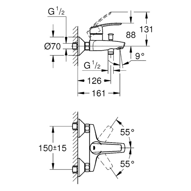 Смеситель для ванны GROHE Start от магазина ЛесКонПром.ру