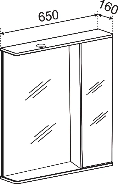 Зеркало Emmy Джерси 65 R, с подсветкой от магазина ЛесКонПром.ру