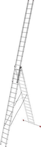 Лестница алюминиевая трехсекционная полупрофессиональная Новая Высота 3x17 арт. 2230317 от магазина ЛесКонПром.ру