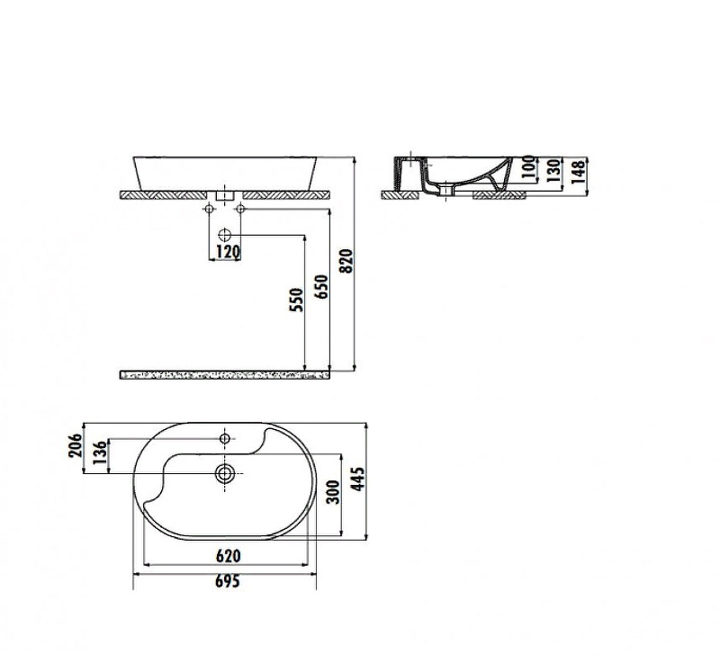 Раковина Creavit Topic 70 TP172-00CB00E-0000 Белая от магазина ЛесКонПром.ру