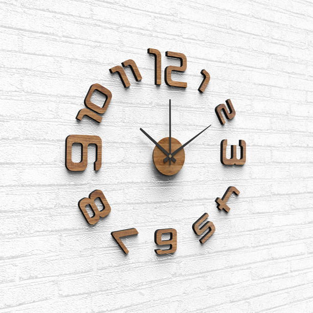 Часы-наклейки d60 см темное дерево от магазина ЛесКонПром.ру