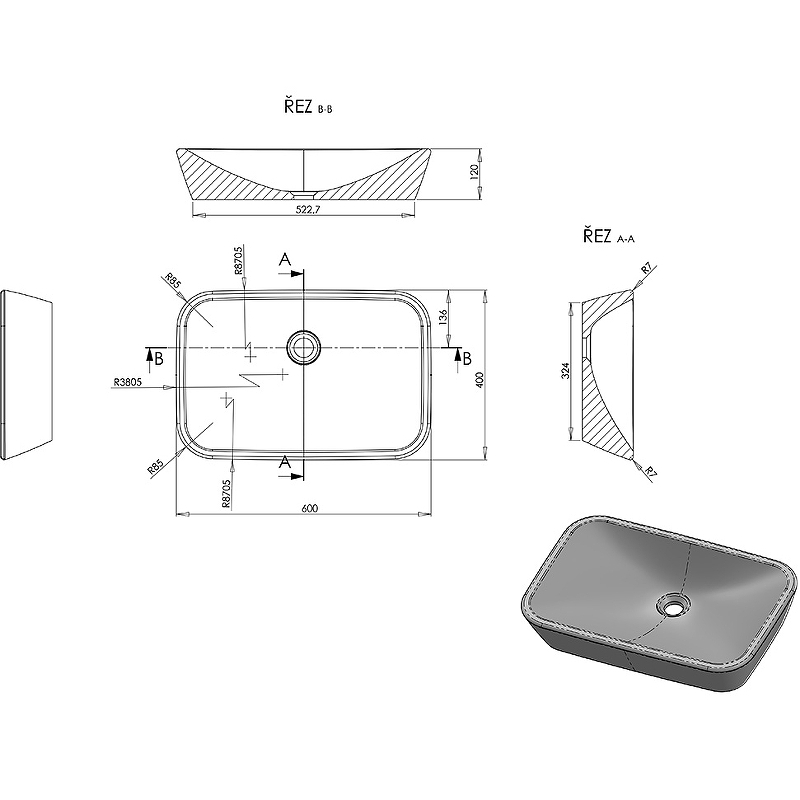 Раковина-чаша Ravak Ceramic R 60 XJX01160002 Белая от магазина ЛесКонПром.ру
