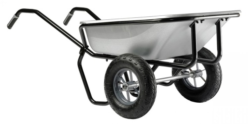 Тачка двухколесная Haemmerlin Cargo Twin 160 MG GRR , оцинкованный кузов, пневмо колеса-подшипник, (4092) 306225701 от магазина ЛесКонПром.ру