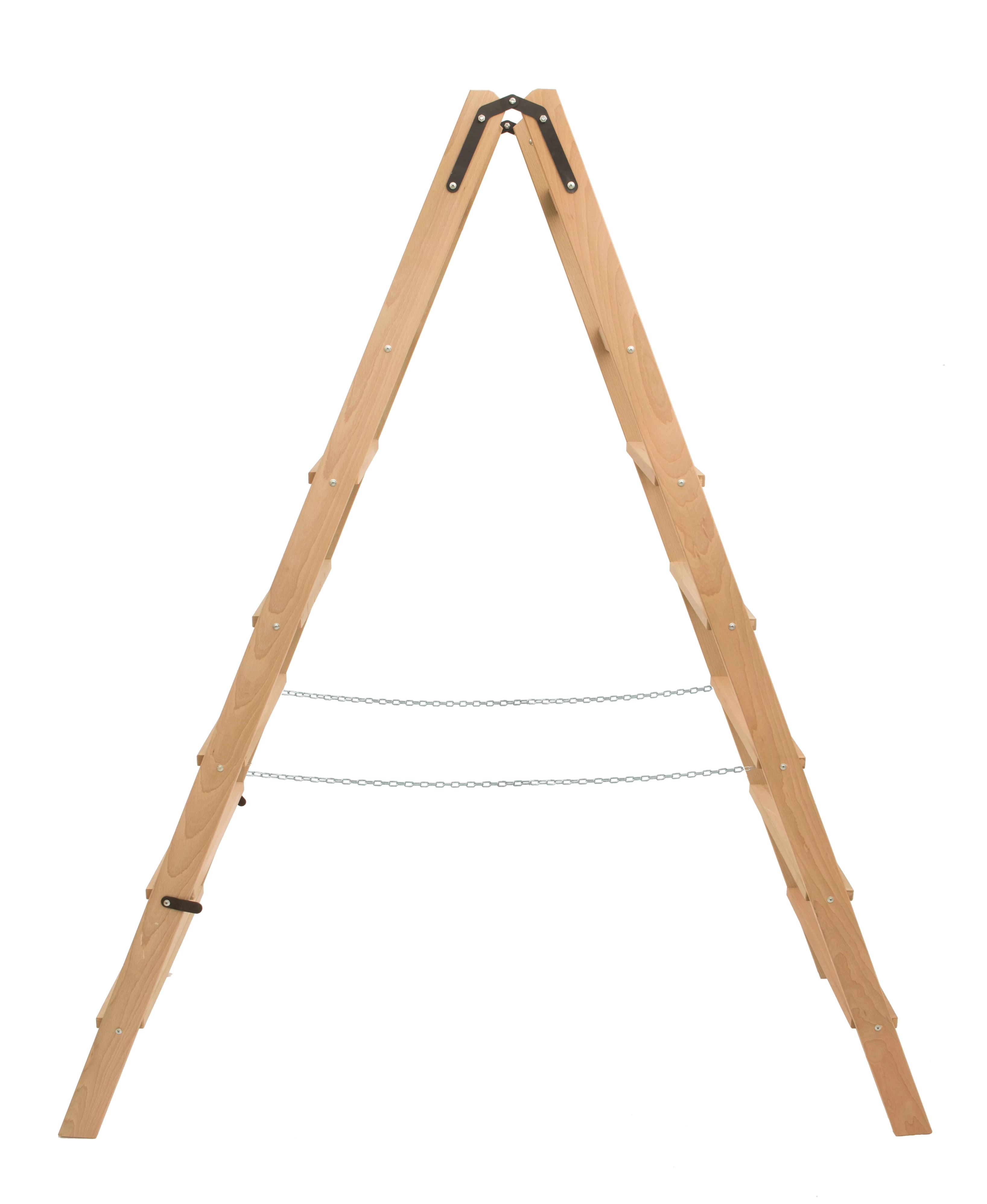 Стремянка двухсторонняя деревянная со ступенями и перекладинами Hoz-Block Альпинист 2х7 ступеней (арт. СДДА-7) от магазина ЛесКонПром.ру