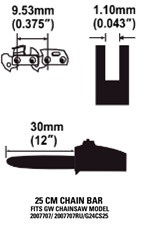 Шина для пилы Greenworks 25 см от магазина ЛесКонПром.ру