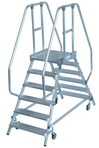 Двухсторонняя передвижная лестница с платформой STABILO 2Х6 ступеней KRAUSE арт.820266 от магазина ЛесКонПром.ру