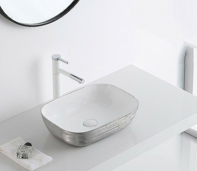 Раковина-чаша CeramaLux 46 D1333H131 Серебро Белая от магазина ЛесКонПром.ру