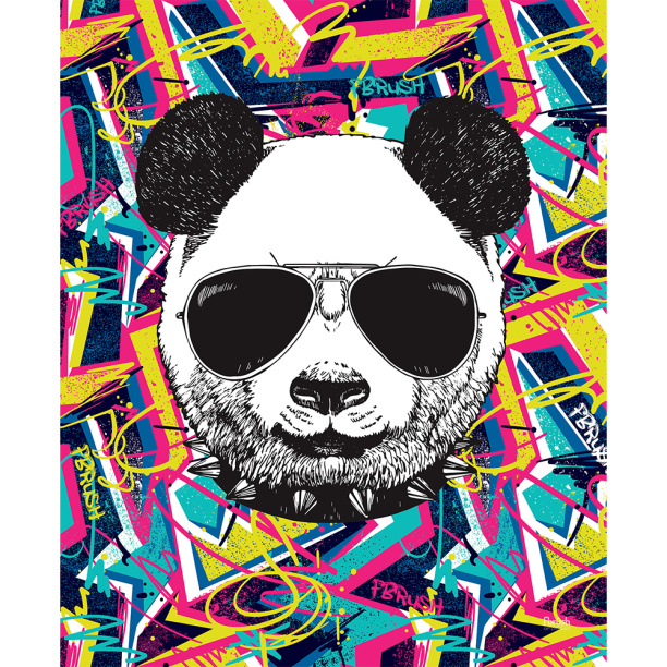 Канвас 40х50 см Граффити Панда от магазина ЛесКонПром.ру