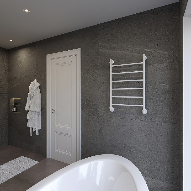 Водяной полотенцесушитель EWRIKA Сафо P 80х50 Белый от магазина ЛесКонПром.ру