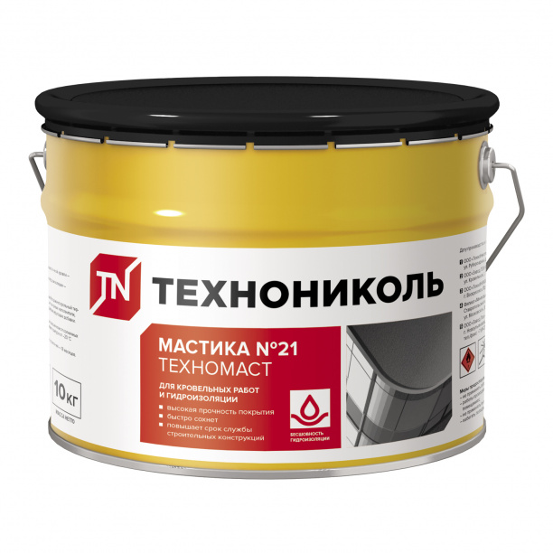Мастика битумная кровельная ТЕХНОНИКОЛЬ №21 Техномаст 10 кг от магазина ЛесКонПром.ру